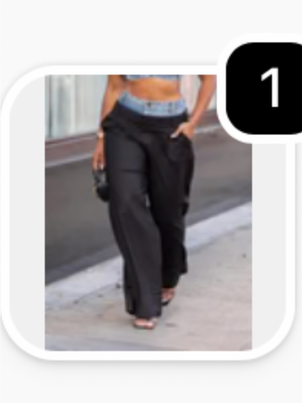 High waisted denim combo pants from motion killer worn once